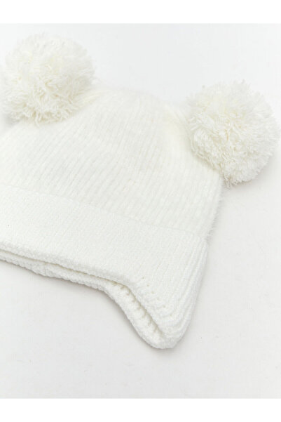 LC Waikiki Özmarka New Season Pompom Detailed Baby Girl Beanie