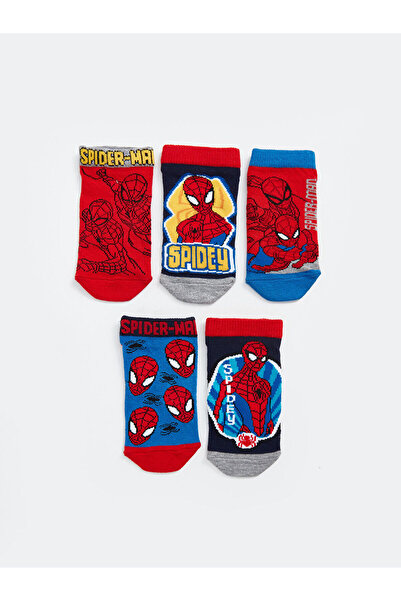 LC Waikiki New Season Spider-Man Printed Boys' Booties Socks 5-Piece