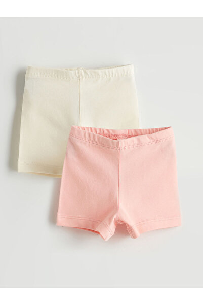LC Waikiki Rosa Baby-Mädchen-Shorts mit elastischem Bund, 2er-Pack