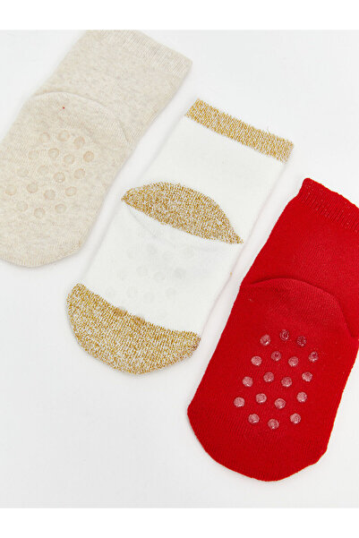 LC Waikiki New Season New Year's Themed Baby Girl Socks 3-Piece Set