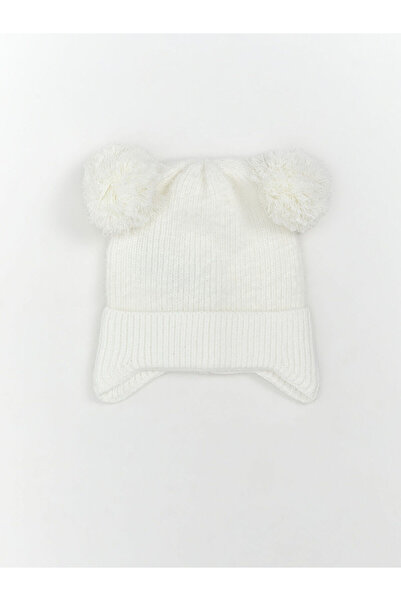 LC Waikiki Özmarka New Season Pompom Detailed Baby Girl Beanie