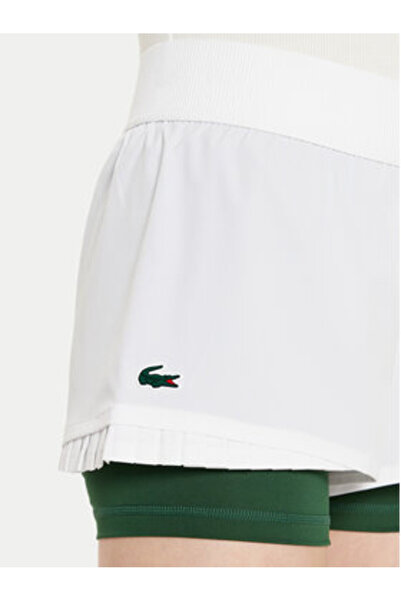 Lacoste Γυναικείο Αθλητικό Σορτς GF8598 Λευκό, Πράσινο