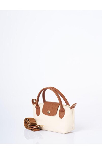 Kayra Small Size Leather Bag Cream