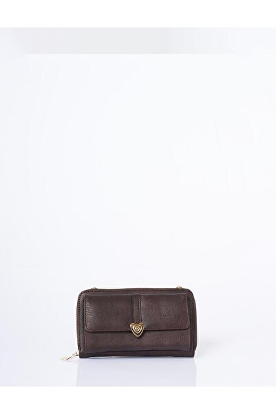 Kayra Сумка-гаманець з підвіскою та деталями у вигляді серця, кавового кольору