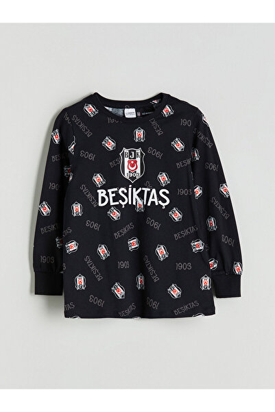 LC Waikiki Bisiklet Yaka Beşiktaş Baskılı Erkek Çocuk Pijama
