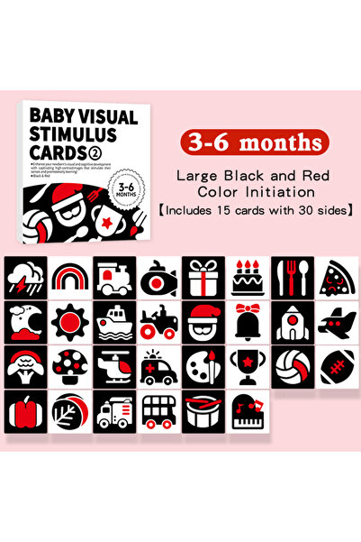 Choice4 3-6 562 بطاقة تحفيز بصري للأطفال، بطاقة مونتيسوري عالية التباين، هدية...