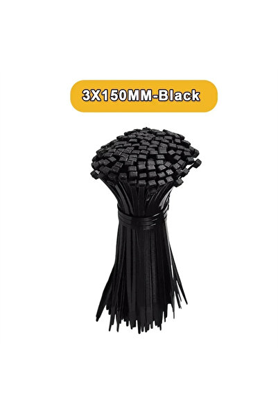 Choice11 100 قطعة من أربطة الكابلات السوداء المصنوعة من النايلون، مقاس 3 × 15...