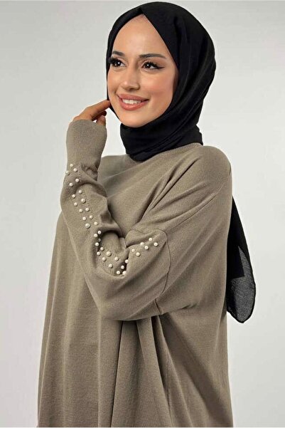 TRENDTESETTÜR Women's Mink Pearl Detail Tunic t 90381