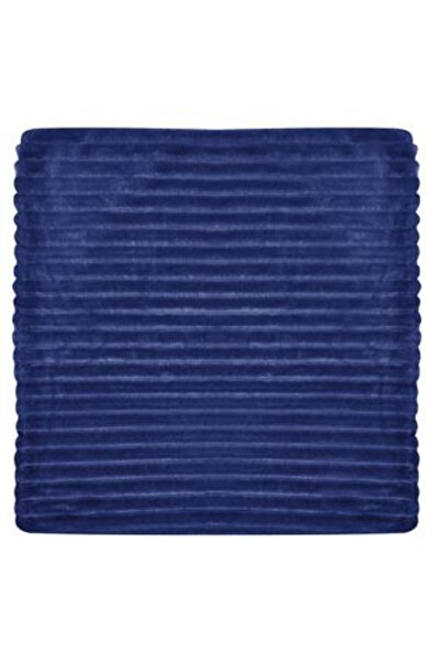 Jumbo Winter Decorative Pillowcase Flannel Ribbed Blue 45 x 45 cm
