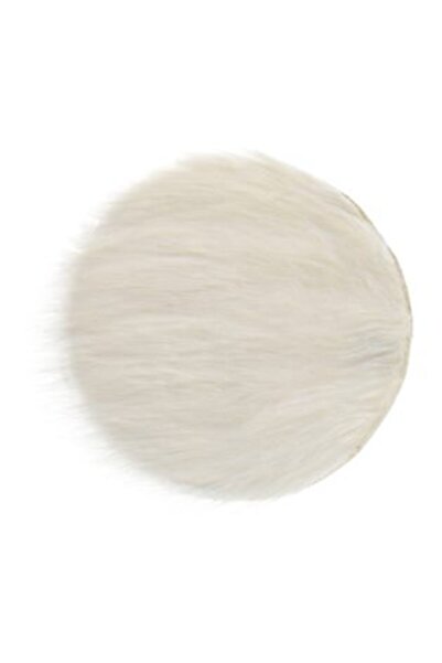 Jumbo Winter Round Sheepskin Imitation Cushion Ecru Chair 34 cm