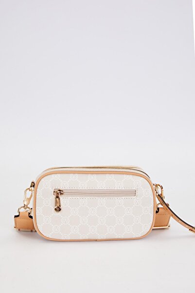 Levidor Geantă de umăr cu curea groasă, cu două compartimente, crem