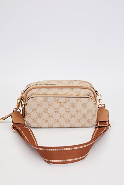 Levidor Khaki Double Compartment Thick Strap Shoulder Bag