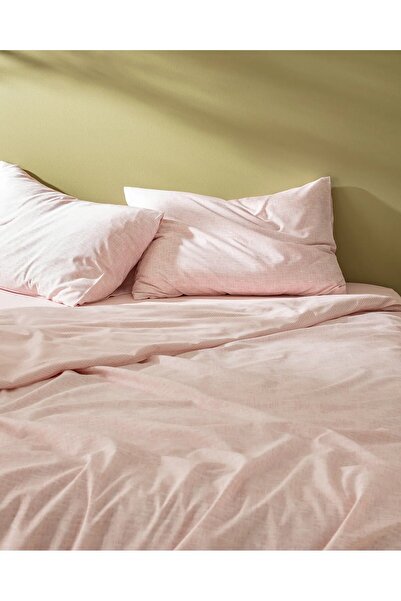 MORE HOME غطاء لحاف فردي + غطاء وسادة (بدون ملاءة) بودرة