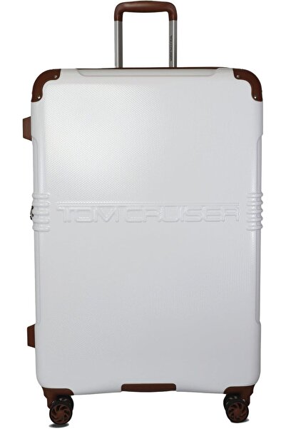 Tom Cruiser Grand Tour 28 Inch Hard Trolley White - ABS+PC Lightweight Suitcase