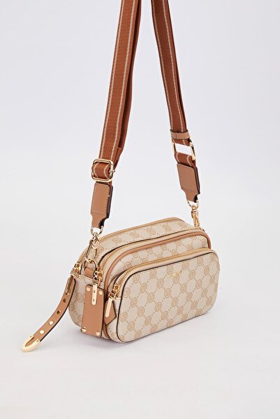 Levidor Khaki Double Compartment Thick Strap Shoulder Bag