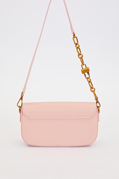 Levidor Pink Lock Chain Shoulder Bag