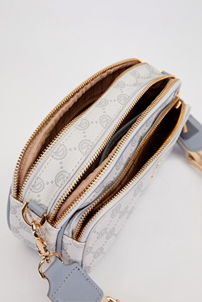 Levidor Gri Çift Bölmeli Kalın Askılı Omuz Çantası