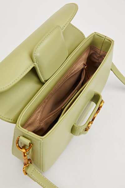 Levidor Green Lock Chain Shoulder Bag