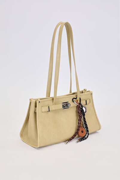 Levidor Green Metal Lock Charm Shoulder Bag