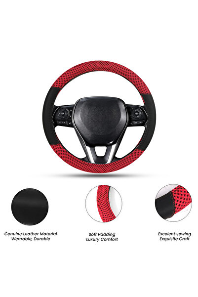Generic Universal 15 Inch Leather Steering Wheel Cover Anti-Slip Breathable All Season
