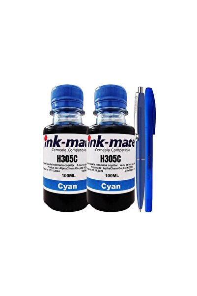 Ink-mate Set Flacone Cerneala Compatibil HP305, 2x100ml 3YM60AE Cyan, Pix Schneider si Pix Radius