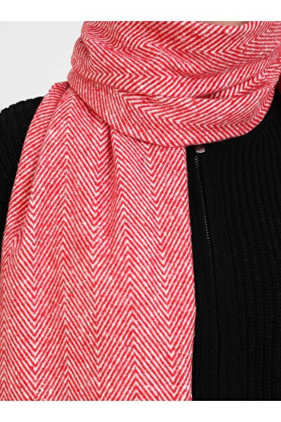Tuva Herringbone Flat Shoulder Shawl - Red-