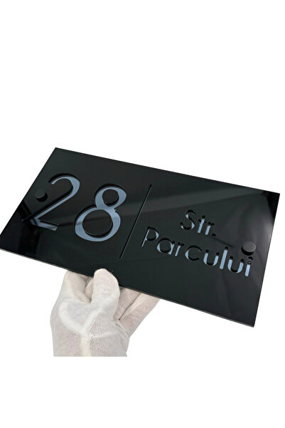 Adresa VIP NUMAR CASA PREMIUM - Negru Lucios Gri Antracit Oglinda 2 Distantie...