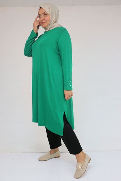 Eslina 58115 Plus Size Beyoğlu Detailed Strawberry Tunic with Sleeves - Beneton
