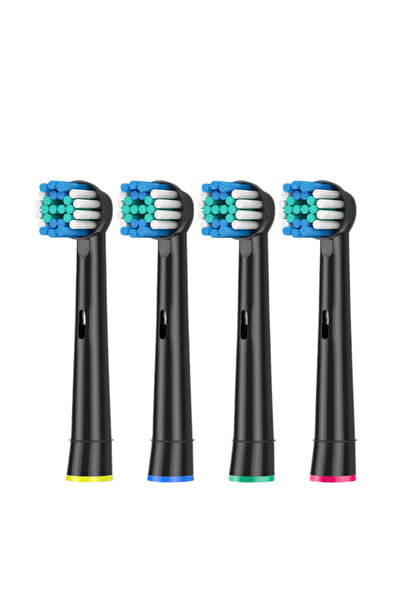 Choice6 4 رؤوس فرشاة بديلة باللونين الأسود والأبيض لفرشاة الأسنان الكهربائية ...