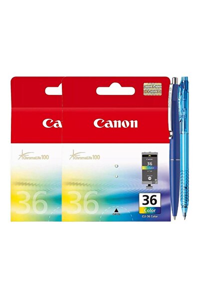 Canon Original Ink Cartridges Package 2x CLI-36 Color 24 ml and Schneider pen