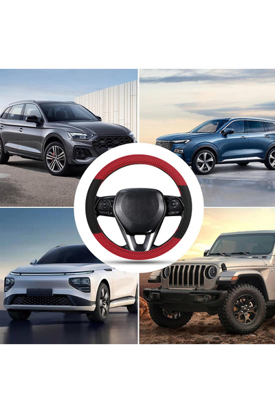 Generic Universal 15 Inch Leather Steering Wheel Cover Anti-Slip Breathable All Season