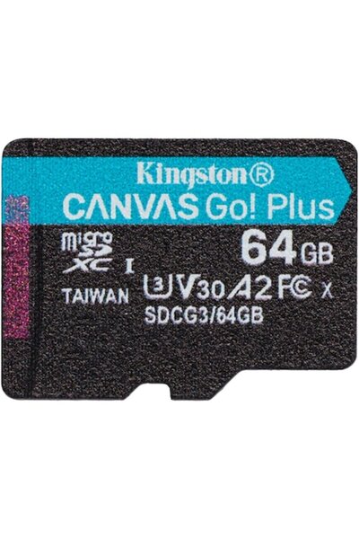 Kingston Card de memorie MicroSD Canvas GO Plus, 64 GB, Clasa 10, UHS-I