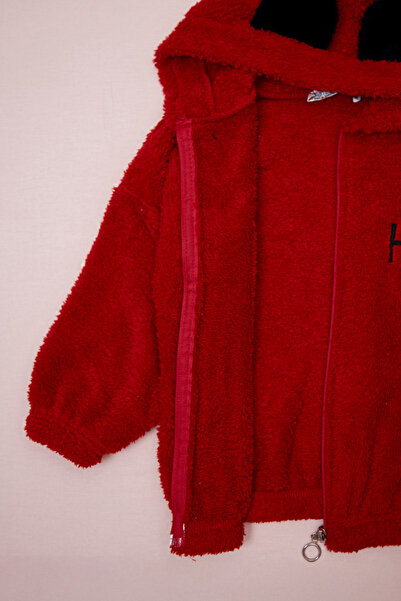 Fulla Moda Hello Embroidered Zippered Unisex Children's Plush Coat