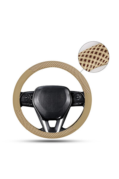 Generic Universal 15 Inch Leather Steering Wheel Cover Anti-Slip Breathable All Season