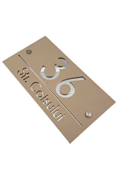 Adresa VIP NUMAR CASA PREMIUM - Crem Lucios Argintiu Oglinda 2 Distantieri Ar...