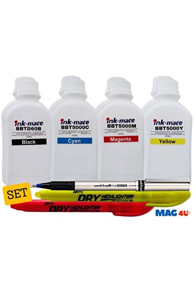 Ink-mate Set Cerneala Compatibil Brother 2x500ml BTD60BK Negru 2x500ml BT5000C Cyan 2x500ml BT5000M