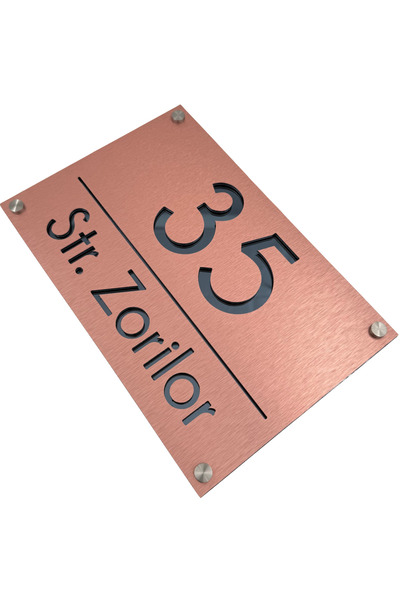 Adresa VIP NUMAR CASA PREMIUM - Aluminiu Periat Cupru Gri Antracit Oglinda 4 ...