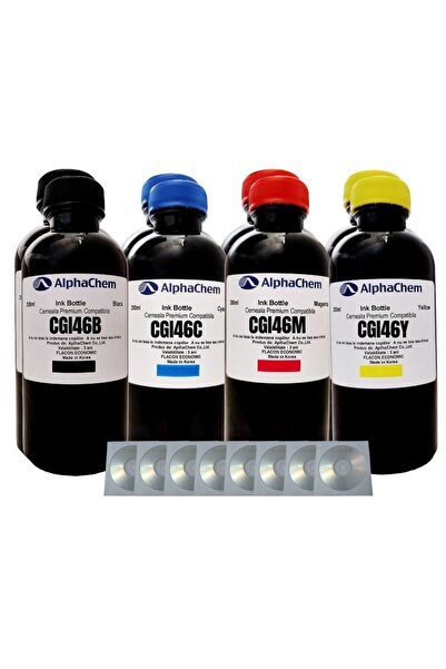 alphachem Set Flacon Cerneala Compatibil Canon 2x200 GI-46BK Negru 2x200 GI-4...