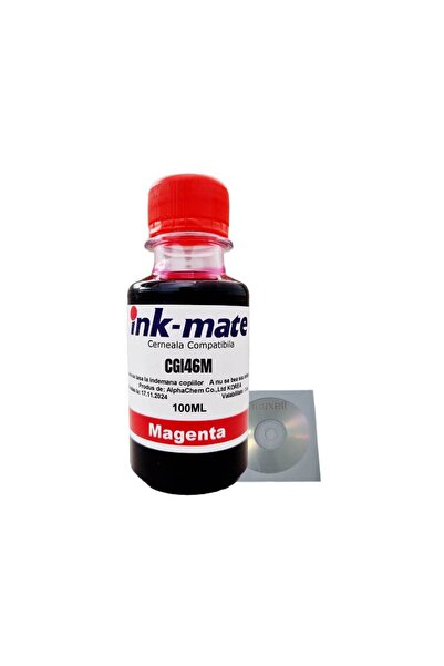 Ink-mate Flacon Cerneala Compatibil Canon 1x100ml GI-46M Magenta, 1buc Cdr Maxell cu plic