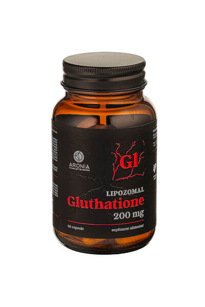Aronia Charlottenburg Glutation lipozomal 200 mg – 60 capsule cu un antioxidant puternic care susține ficatul, celulele și imunitatea
