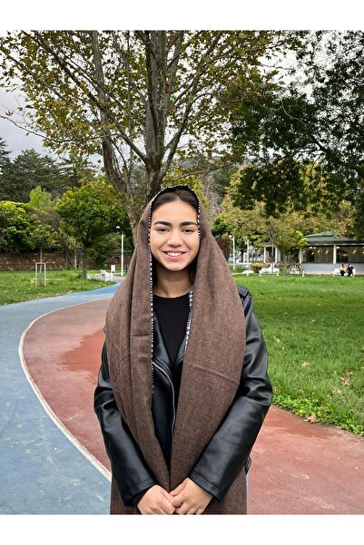 Sobe Hediyelik Double-Sided Wool Shawl 70X190 cm – Winter Checkered Shoulder and Neck Shawl