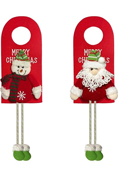 LLangfei Set de 2 decorațiuni de Crăciun pentru ușă LLangfei, fetru, multicol...