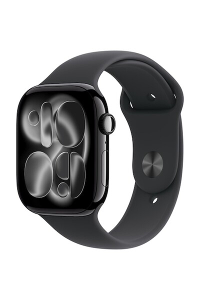 Apple Watch 11 GPS, Jet Black Aluminium 46mm, Black Sport Band - S/M