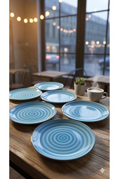 ŞURA MUTFAK 6 kişilik Mavi Servis tabağı 26cm