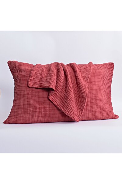 Püskül Tekstil Luxury Muslin Pillowcase 2 Pieces - 100% Cotton 4-Layer High Quality Muslin Pillowcase Set