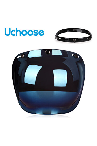 Choice 13 Authentic Bubble Mirror Motorcycle Helmet Three Button Type Retro S...