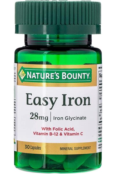 Nature's Bounty حديد سهل، 28 ملغ، 30 كبسولة