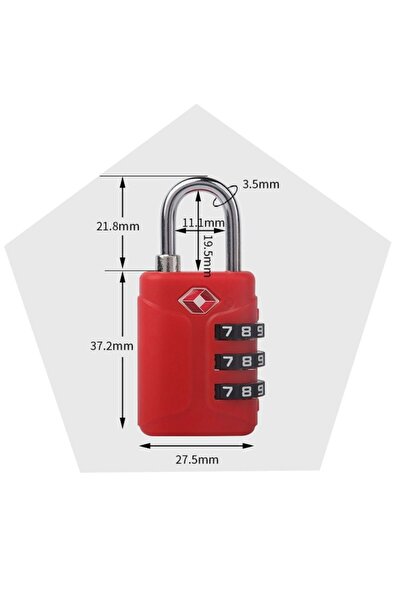 Choice3 Red TSA 3 Digit Combination Lk New Anti-theft Security Tool Customs P...