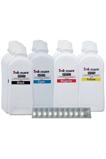Ink-mate Compatible Canon Ink Bottle Set 4x1000 GI-46BK Black 2x1000 GI-46C C...