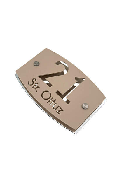 Adresa VIP PREMIUM HOUSE NUMBER - Satin Cream Aluminum Silver Mirror 2 Silver...